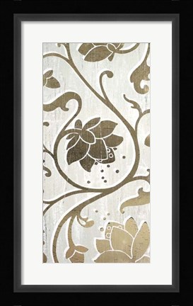 Framed Weathered Floral Panel II - Metallic Foil Print