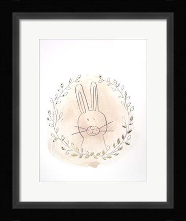 Framed Golden Woodland Vignette I - Metallic Foil Print