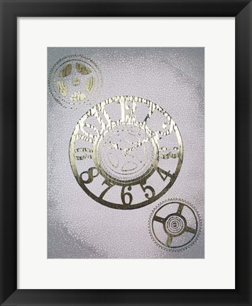 Framed Gilded Clocks I - Metallic Foil Print