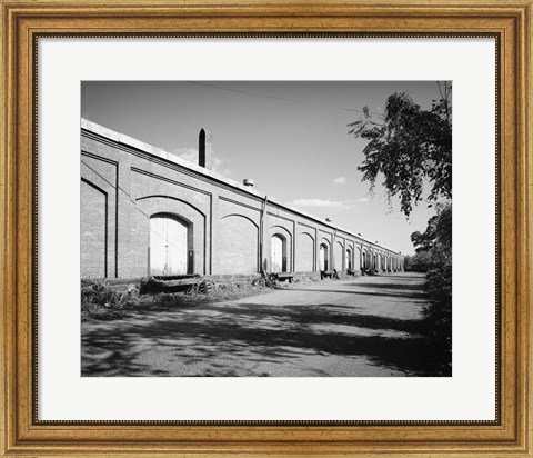 Framed PERSPECTIVE VIEW OF SIDE - Norfolk and Western Freight Depot, Ninth and Eleventh Streets at bank of James River, Lynchburg Print
