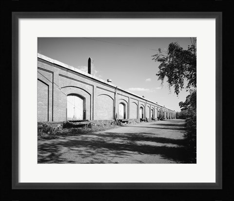 Framed PERSPECTIVE VIEW OF SIDE - Norfolk and Western Freight Depot, Ninth and Eleventh Streets at bank of James River, Lynchburg Print