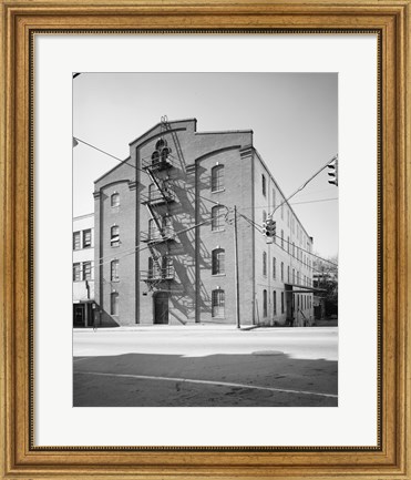 Framed GENERAL VIEW, MAIN ST. FACADE AT LEFT, THIRTEENTH ST. SIDE AT RIGHT - Bowman and Moore Leaf Tobacco Factory, Main and Thirteenth Print