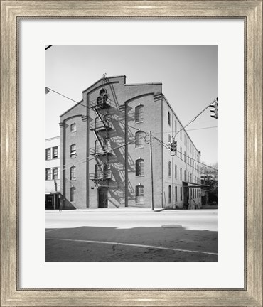 Framed GENERAL VIEW, MAIN ST. FACADE AT LEFT, THIRTEENTH ST. SIDE AT RIGHT - Bowman and Moore Leaf Tobacco Factory, Main and Thirteenth Print