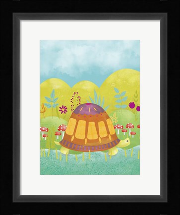 Framed Happy Turtle I Print