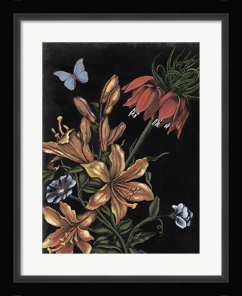 Framed Dark Floral II Print