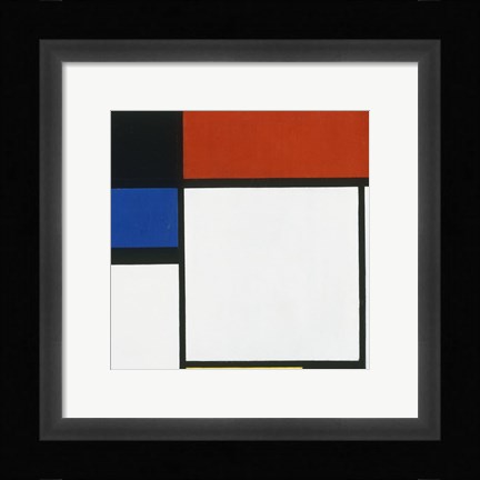 Framed Composition No. III / Fox Trot B with Black, Red, Blue and Yellow, 1929 Print