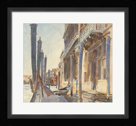 Framed Gondola Moorings on the Grand Canal, 1904/07 Print
