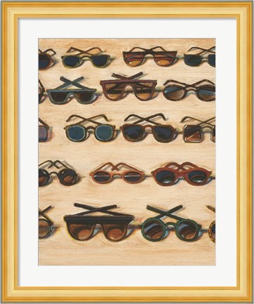 Framed Five Rows of Sunglasses, 2000 Print