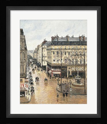 Framed Rue Saint-Honore in the Afternoon. Effect of Rain, 1897 Print