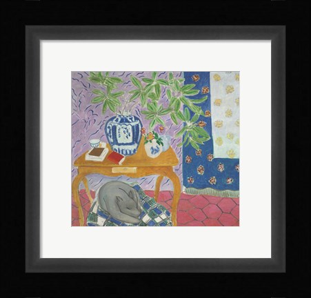 Framed Interior with a Dog, 1934 Print