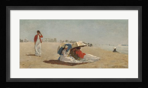 Framed East Hampton Beach, Long Island, 1874 Print