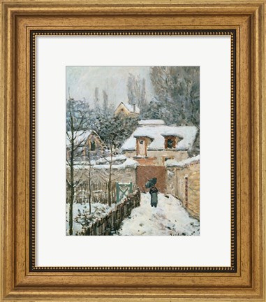 Framed Snow at Louveciennes, 1874 Print