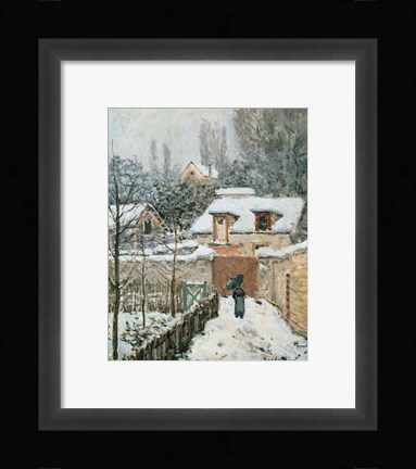 Framed Snow at Louveciennes, 1874 Print