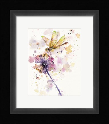 Framed Dragonfly &amp; Dandelion Print