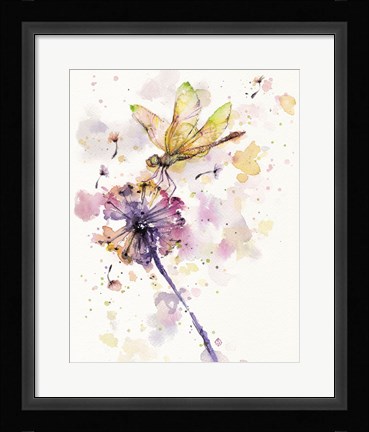 Framed Dragonfly &amp; Dandelion Print