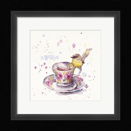 Framed Tea Time (Eastern Yellow Robin) Print