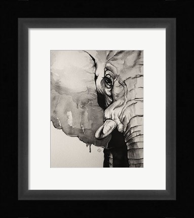 Framed Watercolor Elephant Print