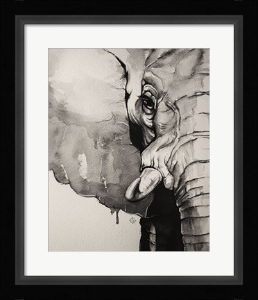 Framed Watercolor Elephant Print