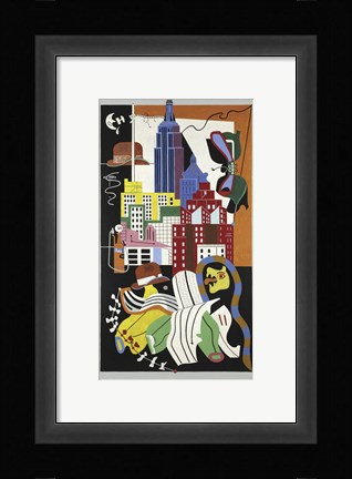 Framed New York Mural, 1932 Print