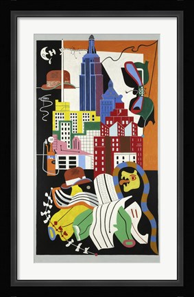 Framed New York Mural, 1932 Print