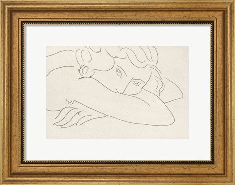 Framed Young Woman with Face Buried in Arms, 1929 Print