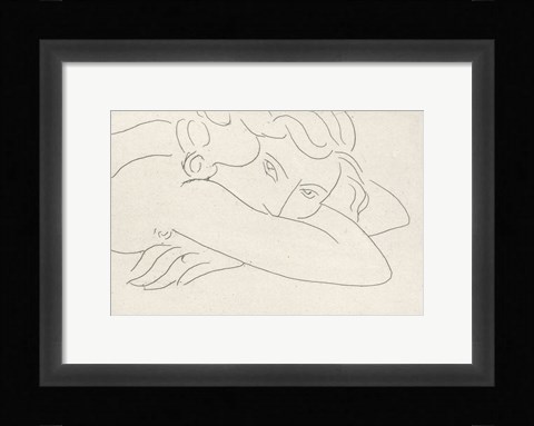 Framed Young Woman with Face Buried in Arms, 1929 Print