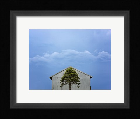 Framed Green and Blue Print