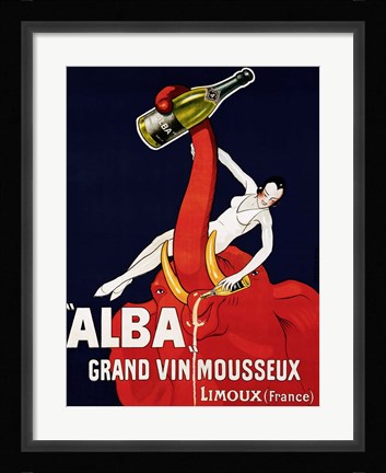 Framed ""Alba"" Grand Vin Mousseux, ca. 1928 Print