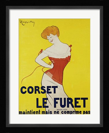 Framed Corset le Furet, 1901 Print