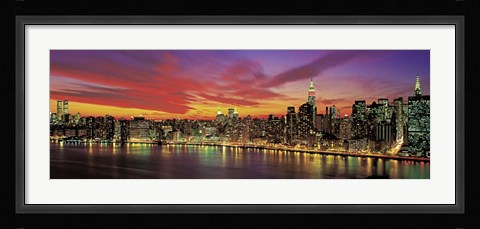 Framed Sunset Over New York (detail) Print