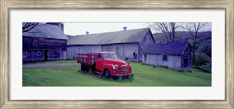 Framed Red Vintage Pickup Print
