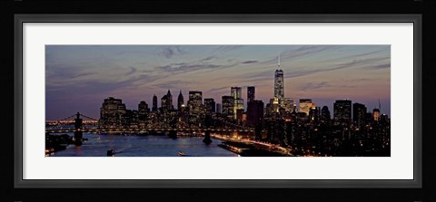 Framed Lower Manhattan at Dusk Print