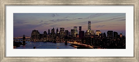 Framed Lower Manhattan at Dusk Print