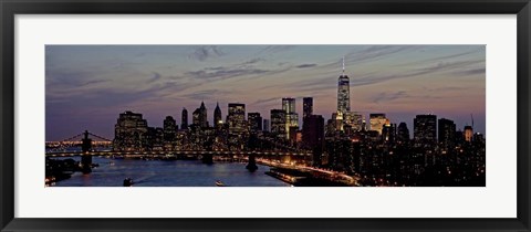 Framed Lower Manhattan at Dusk Print