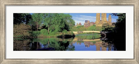Framed Bow Bridge and Central Park West View, NYC Print