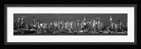 Framed Manhattan Skyline at Dusk, NYC Print