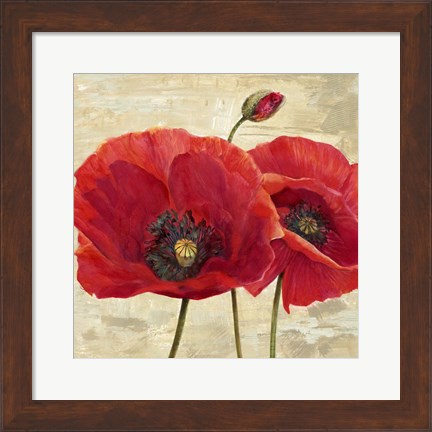 Framed Red Poppies (detail II) Print