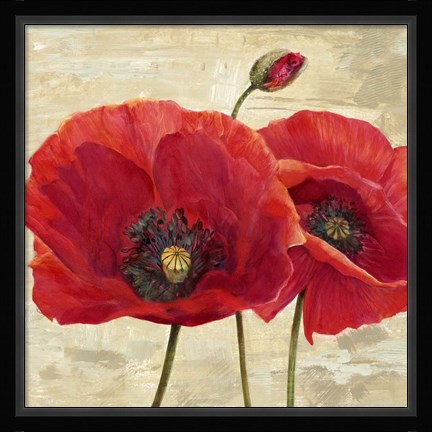 Framed Red Poppies (detail II) Print