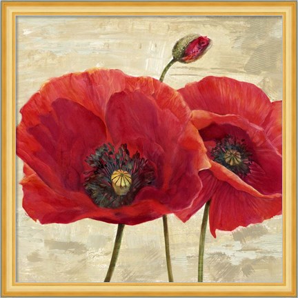 Framed Red Poppies (detail II) Print