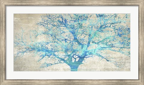 Framed Turquoise Tree Print