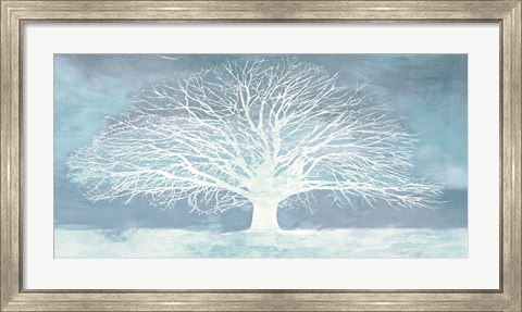 Framed Aquamarine Tree Print
