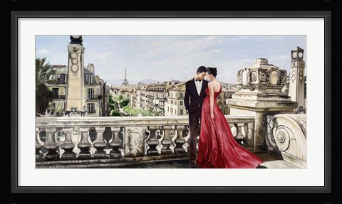 Framed Lovers in Paris Print
