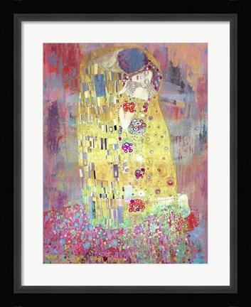 Framed Klimt's Kiss 2.0 Print