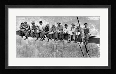 Framed New York Construction Workers Lunching on a Crossbeam, 1932 (detail) Print
