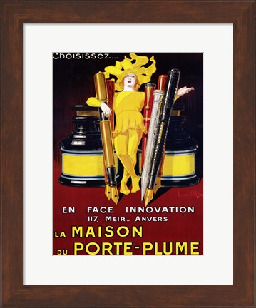 Framed La Maison du Porte-Plume, 1924 Print