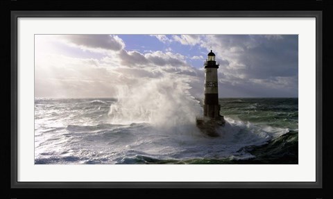 Framed Phare d' Ar-Men pres de l'ile de Sein Print