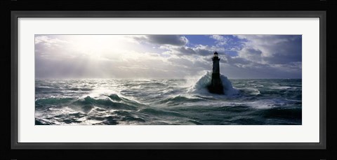 Framed Phare d' Ar-Men, Mer d' iroise Print
