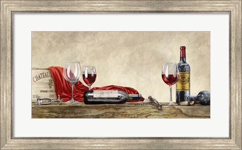 Framed Grand Cru Wines (detail) Print