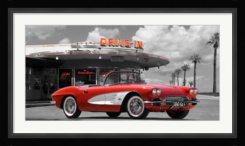 Framed Historical Diner, USA Print