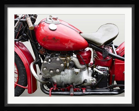 Framed Vintage American Motorbike (detail) Print
